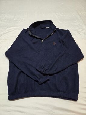 Bugle Boy Men's Navy Half-Zip Sweater with Crest